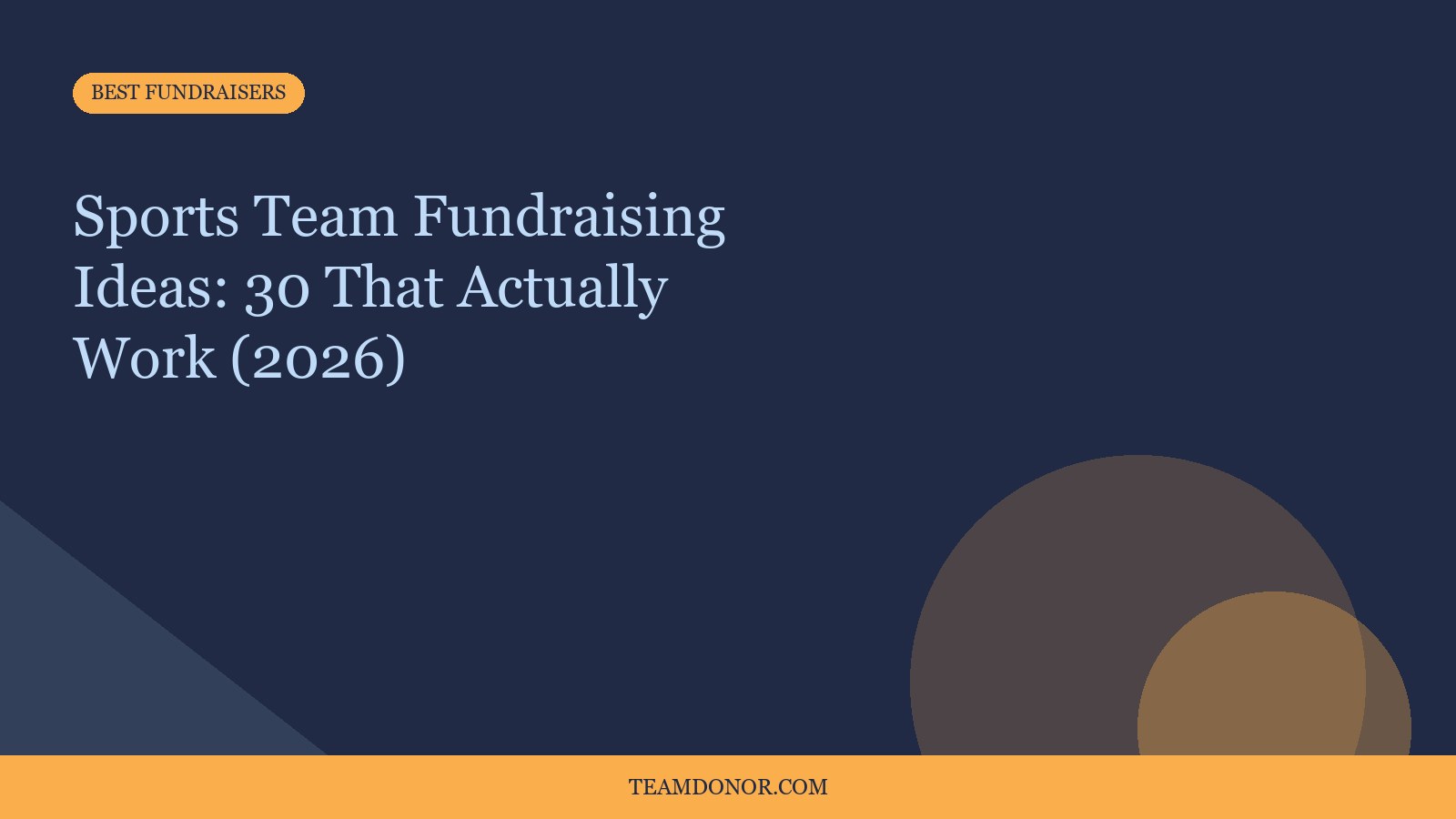 Grid of sports team fundraising ideas including an online campaign, a tournament, and a restaurant night